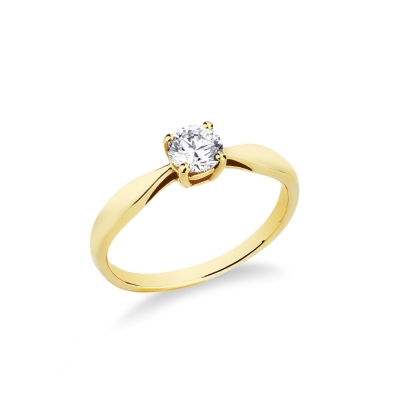 Anillo solitario diamante 0.50 ct oro amarillo 18k