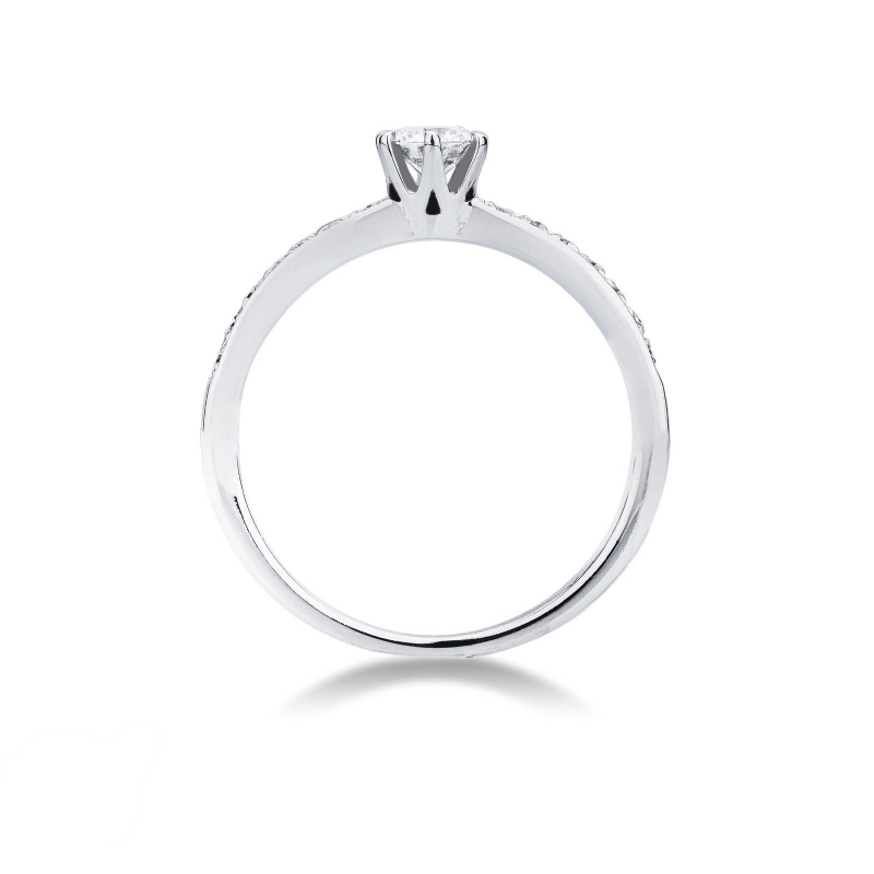 Anillo solitario en oro blanco 18 ct  central de 0,30 ct Anillo solitario en oro blanco 18 ct  central de 0,30 ct