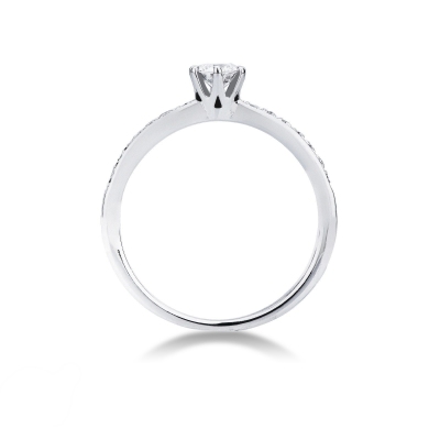 Anillo solitario en oro blanco 18 ct  central de 0,30 ct