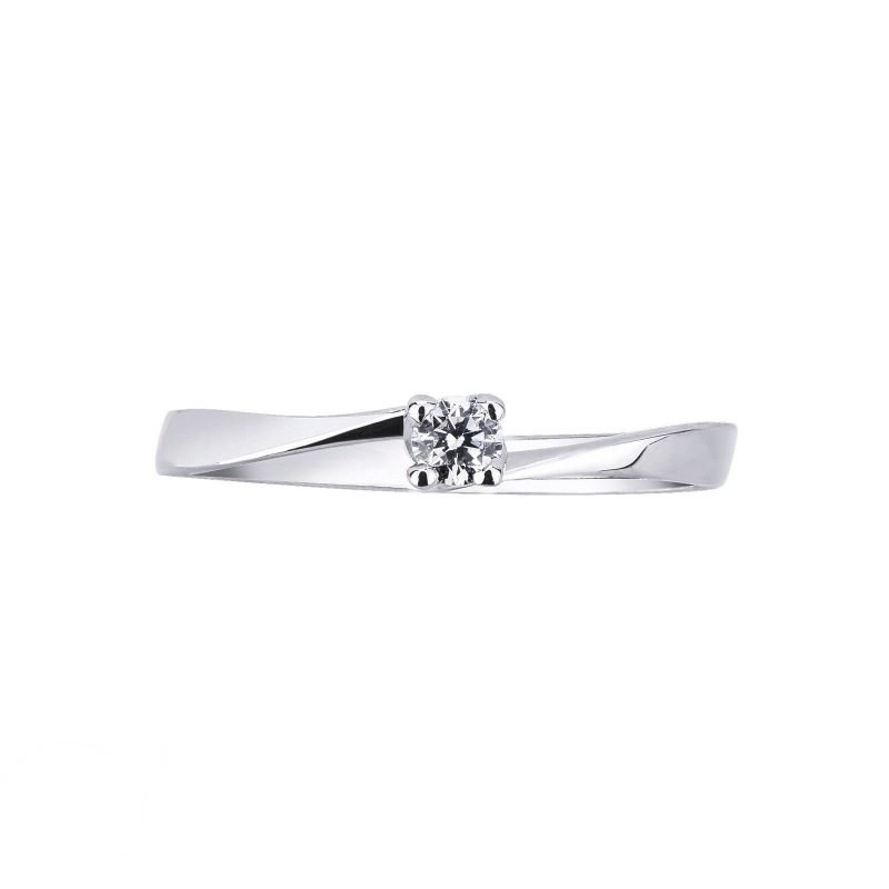 Anillo compromiso oro blanco con diamante 0,10 ct  Anillo compromiso oro blanco con diamante 0,10 ct