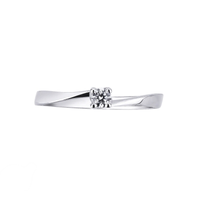 Anillo compromiso oro blanco con diamante 0,10 ct 