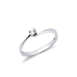 Anillo compromiso oro blanco con diamante 0,10 ct