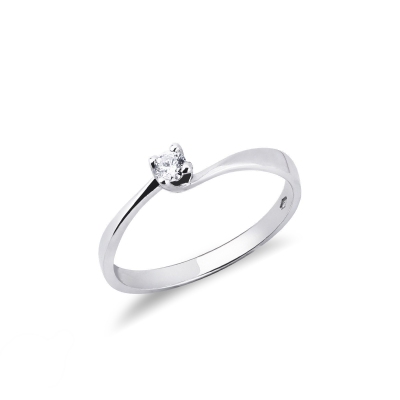 Anillo compromiso oro blanco con diamante 0,10 ct 