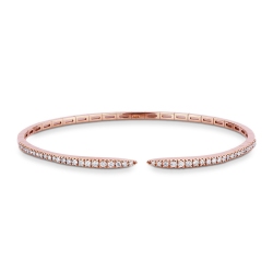 Pulsera de muelle en oro rosa 18k con diamantes brillantes