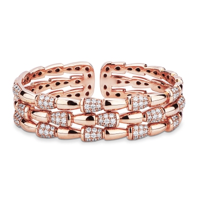 Brazalete rígido en oro rosa de 18 quilates