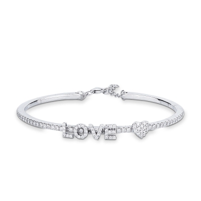 Pulsera rígida LOVE y diamantes