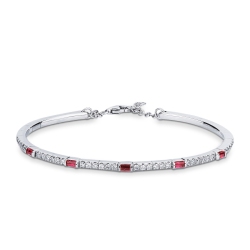 Pulsera de rubíes y diamantes oro blanco 750