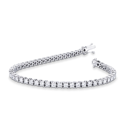 Pulsera riviere con diamantes en oro blanco 18 kilates 