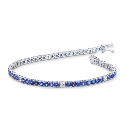 Pulsera Zafiros azules y diamantes oro 750
