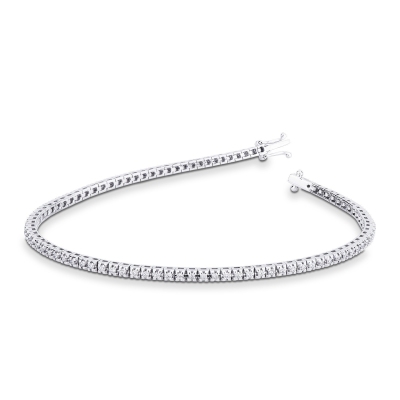 Pulsera riviere diamantes oro blanco 18 kilates 