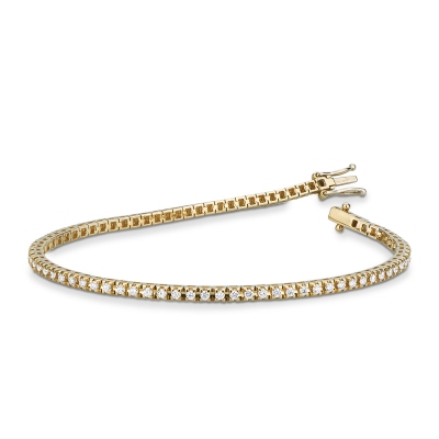 Pulsera Tennis en oro amarillo 18k con diamantes 