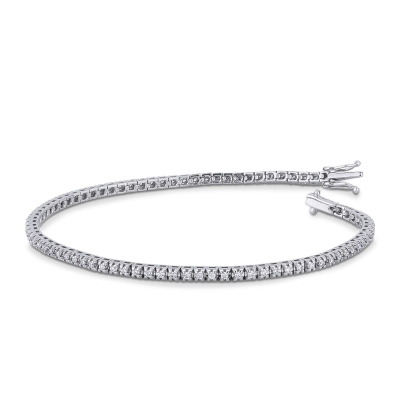 Riviere pulsera con diamantes en oro blanco 750