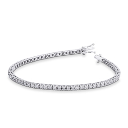 Pulsera riviere de diamantes en oro blanco 18 kilates 0,02 ct.