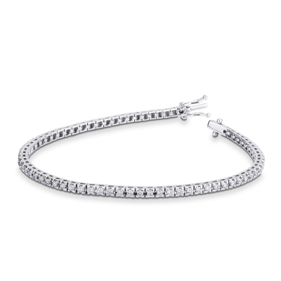 Pulsera riviere de diamantes en oro blanco 18 kilates 0,02 ct.