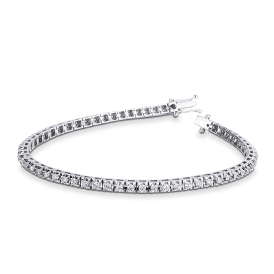 Riviere pulsera con diamantes en oro blanco 18 kilates 3 mm.