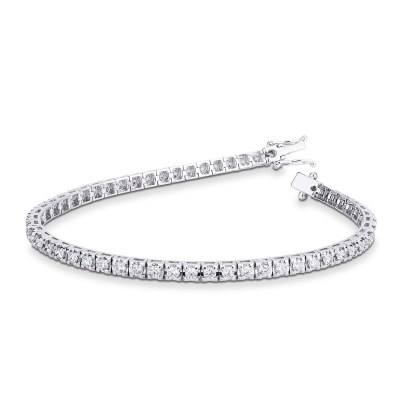 Pulsera tennis con diamantes en oro blanco 18k 0,04 ct