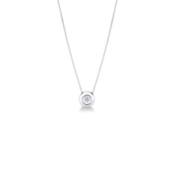 Colgante solitario de oro blanco de 18 kilates y diamante de 0.02 quilates