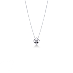 Colgante solitario con diamante de 4 garras 0,02 quilates
