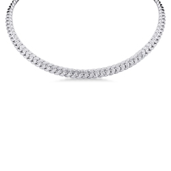 Choker groumette oro blanco 18k con diamantes