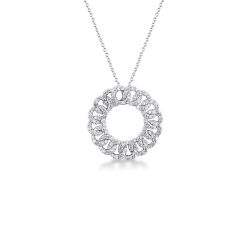 Collar gourmette oro blanco de 18k con diamantes