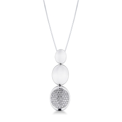 Collar en oro blanco de 18k con óvalos y diamantes
