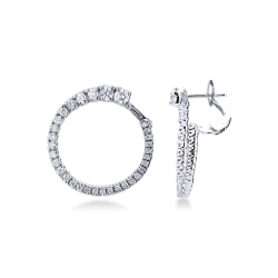 Pendientes aro oro blanco 18k con diamantes