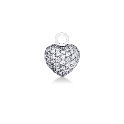 Charm corazón pavé en oro blanco 18 quilates con diamantes