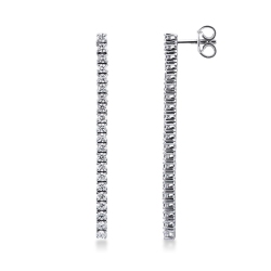 Pendientes riviere oro blanco 750 y diamantes