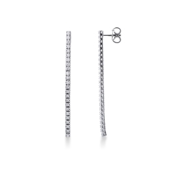 Pendientes riviere con diamantes de oro blanco 18 kilates