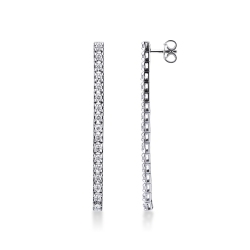 Pendientes riviere en oro blanco 18 kilates y diamantes