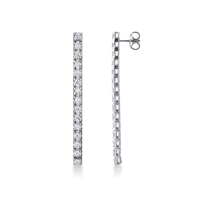 Pendientes riviere de diamantes oro blanco 18k