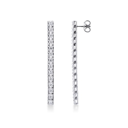 Pendientes diamantes riviere oro blanco 750