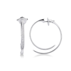 Aros en oro blanco 750 engastados con diamantes