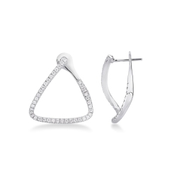 Pendientes en oro blanco de 18k engastados con diamantes