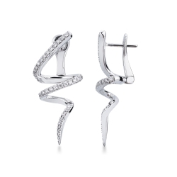 Pendientes en espiral en oro blanco 18k con diamantes