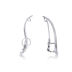 Pendientes colgantes oro blanco 18k diamantes