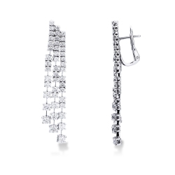 Pendientes cascada de oro blanco de 18k con diamantes