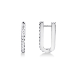 Pendientes Ovalados Oro Blanco 18k con Diamantes