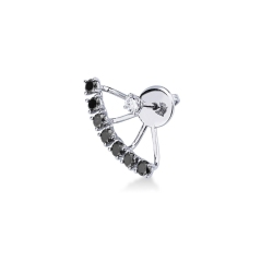 Pendiente individual en oro blanco de 18k con 6 diamantes