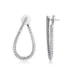 Pendientes de gota en oro blanco de 18k con diamantes