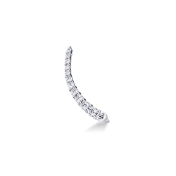 Pendiente único derecho en oro blanco 18ct con diamantes