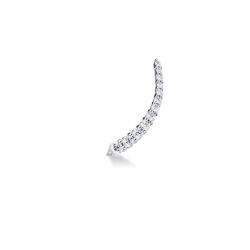Pendiente mono en oro blanco de 18k engastado con diamantes , Izquierda