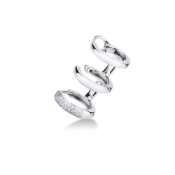 Pendiente individual en oro blanco 18 ct con diamantes, izquierda