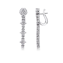 Pendientes colgantes en oro blanco 750 con diamantes