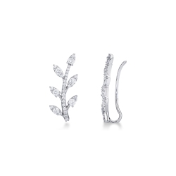 Pendientes fantasia en oro blanco de 18k con diamantes