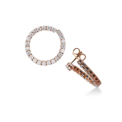 Pendientes de oro rosa 750 con diamantes