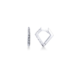 Pendientes rombo en oro blanco de 18k con diamantes