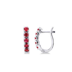 Pendientes Mujer en oro blanco 18k rubies