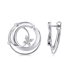 Pendientes en oro blanco de 18 quilates con diamantes