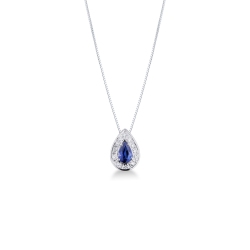 Collar 18K con diamantes y zafiros azules
